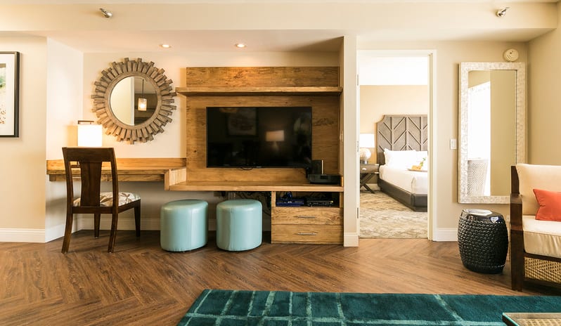 Aston Waikiki Beach Tower - One Bedroom Ocean View Living Room